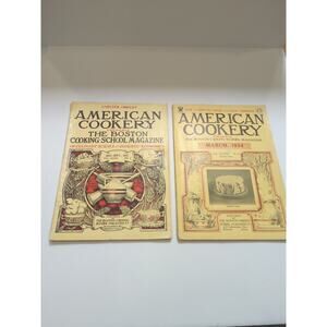 2 Vtg. American Cookery (Formerly The Boston Cooking-School Magazine) 1927/1934